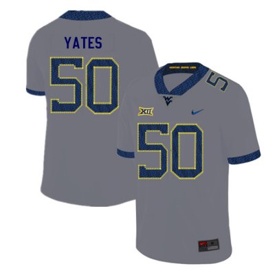 Men's West Virginia Mountaineers NCAA #50 Brandon Yates Gray Authentic Nike 2019 Stitched College Football Jersey JP15H26CP